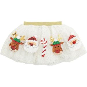 Mud Pie Girls’ Mud Pie Kids Christmas White Gold Christmas Tutu(White)