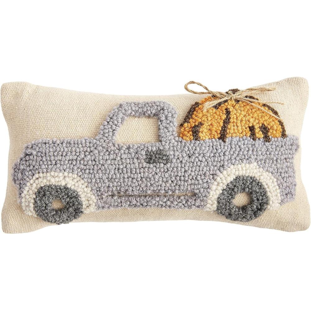 image:imageMu dPie Fall Mini Hooked Pillow Pumpkin Trio 6 x 12Truck