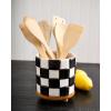Mud Pie Checkered Utensil Crock; 6 1/2″ x 5 1/2″ Dia