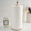 Mud Pie Doorknob Wood Beaded Paper Towel Holder, White, 15″
