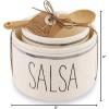 Mud Pie Salsa & Guac Bowl Set, white, “salsa 3″” x 4 1/2″” dia | guac 2 3/4″” x 3 1/2″” dia | spoon 5″””