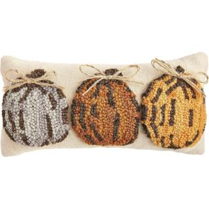 Mu dPie Fall Mini Hooked Pillow, Pumpkin Trio, 6″ x 12″(Pumpkin Tri)