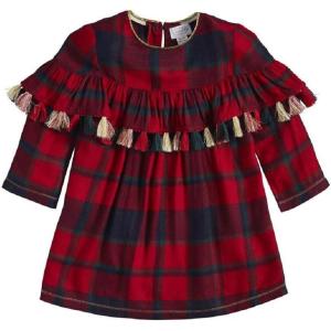 Mud Pie Baby Girls’ Tartan Tassel Dress(Tartan)