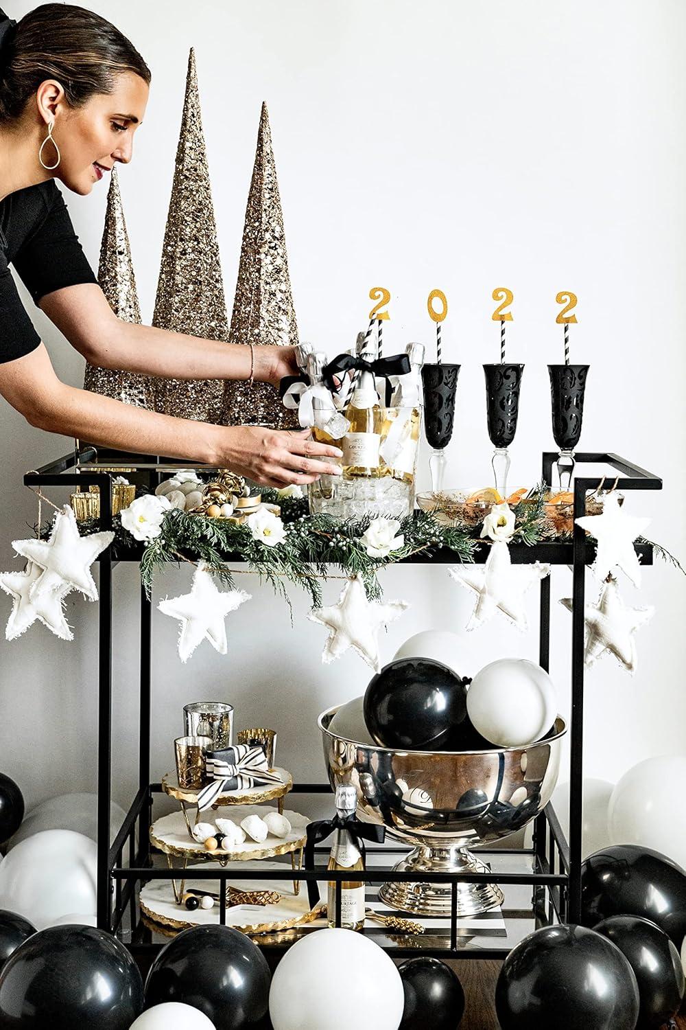 image:imageMud Pie Marble and Gold Edge Riser Set small 3 x 8 dia large 4 x 10 dia
