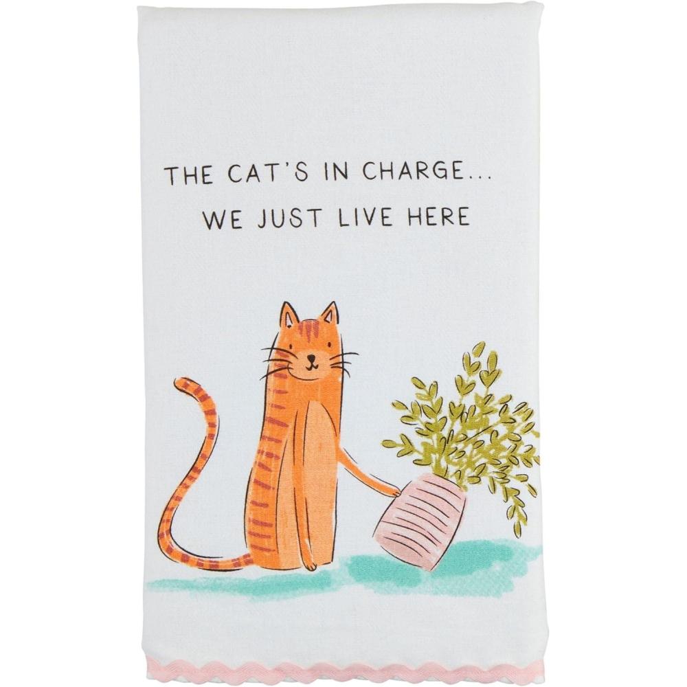 image:imageMud Pie Cat in Charge RIC Rac Towel 26 x 16 12