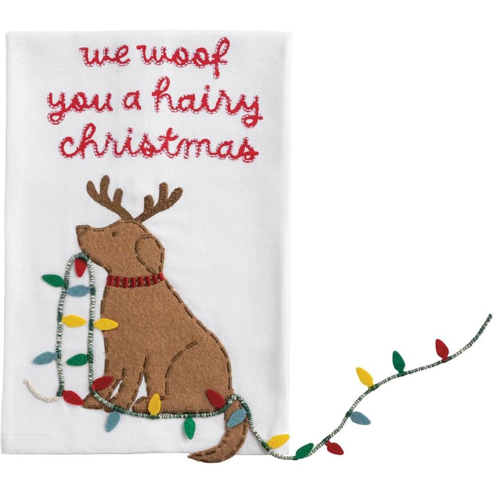 image:imageMud Pie Christmas Hairy Christmas Dog Dangle Towel
