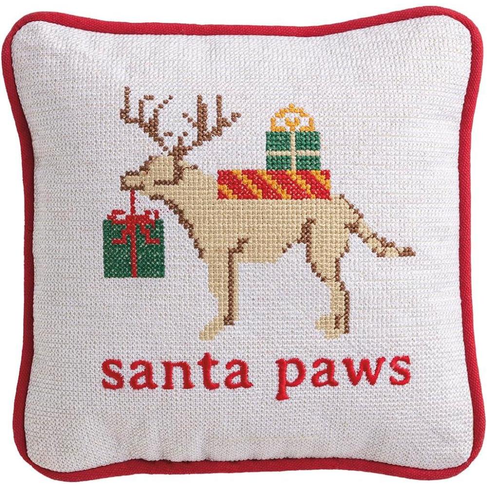 image:imageMud Pie Christmas Santa Paws Needlepoint Pillow