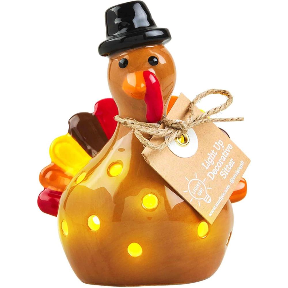 image:imageMud Pie Light Up Holiday Sitter Turkey Interchangable Sitter for Base