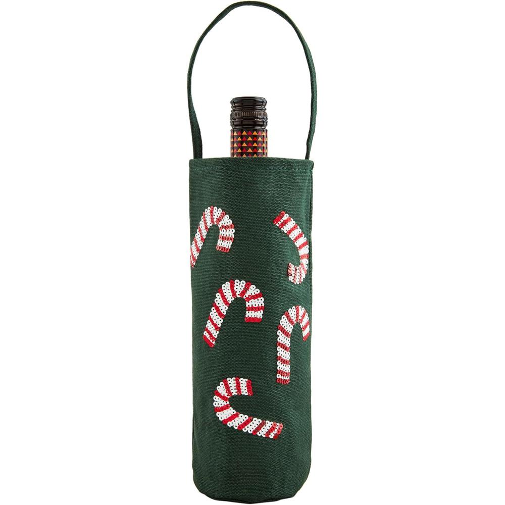 image:imageMud Pie Sequin Wine Bag Green 15 x 5
