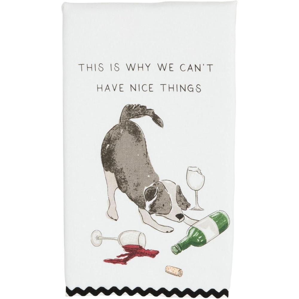 image:imageMud Pie Spilled Dog RIC Rac Towel 26 x 16 12