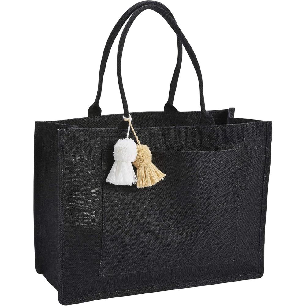 image:imageMud Pie Womens Jute Tote Navy 185 x 14Black