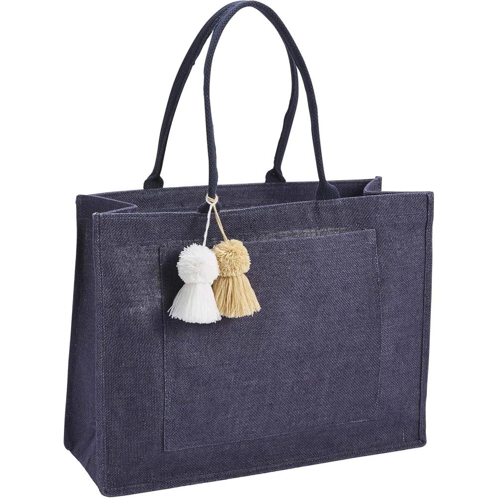 image:imageMud Pie Womens Jute Tote Navy 185 x 14Navy