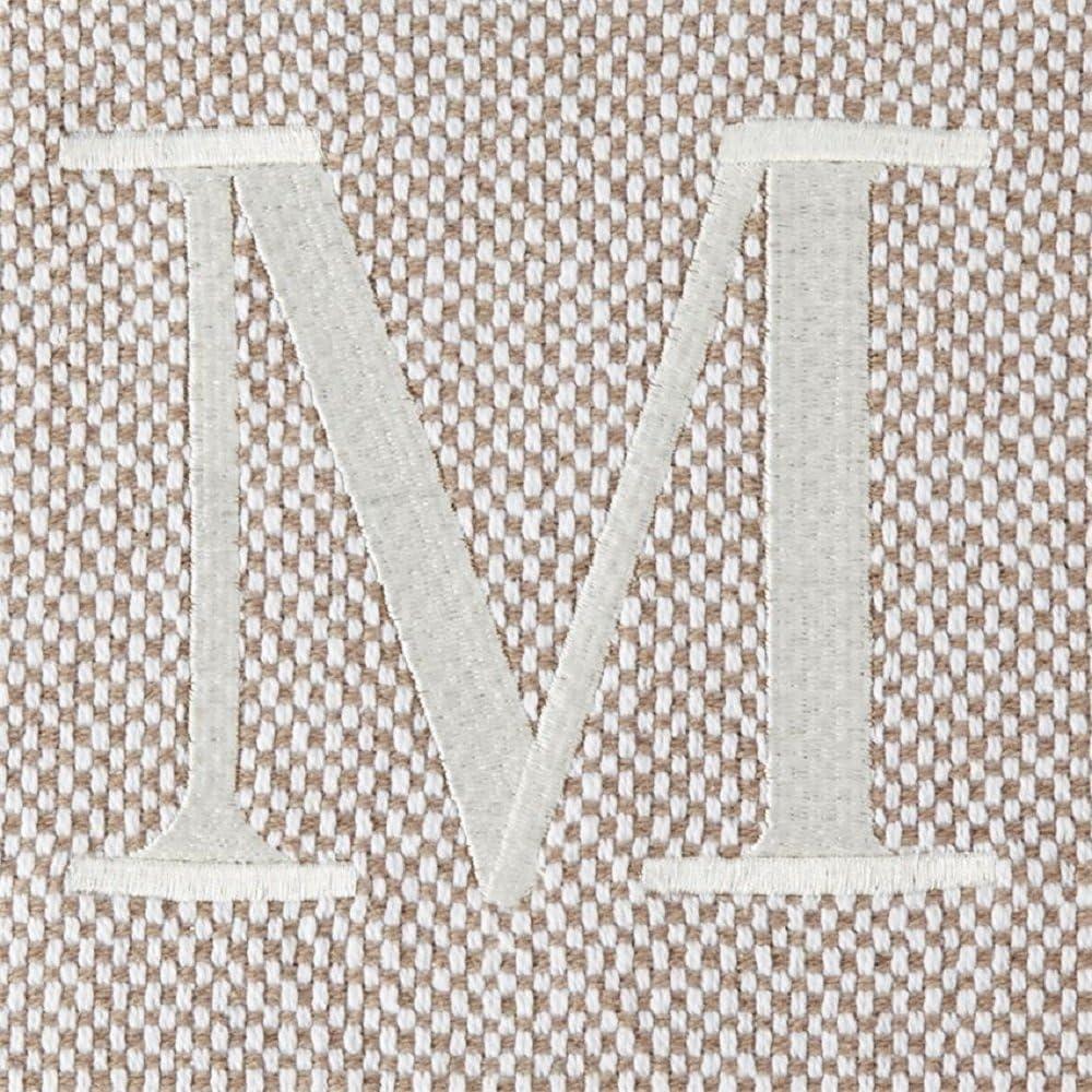 image:imageMud Pie Woven Cotton Initial E Throw Blanket Taupe 70 inches x 50 inchesM