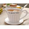 GRAVY BOAT SET(boat 4 1/2″ x 6 1/2″ | saucer 7″ dia | ladle 7″)