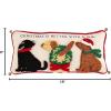 Mud Pie Hooked Holiday Dog Pillow, Christmas, 8″ x 18″(Christmas)