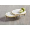 Mud Pie Marble and Gold Edge Riser Set, small 3″ x 8″ dia | large 4″ x 10″ dia