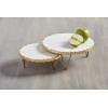 Mud Pie Marble and Gold Edge Riser Set, small 3″ x 8″ dia | large 4″ x 10″ dia