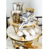 Mud Pie Marble and Gold Edge Riser Set, small 3″ x 8″ dia | large 4″ x 10″ dia