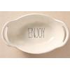 Mud Pie Vintage Inspired Serving Bowl Set with Handles, White