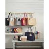 Mud Pie Women’s Jute Tote, Navy, 18.5″ x 14″(Pink Color Block)