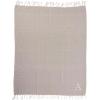 Mud Pie Woven Cotton Initial E Throw Blanket, Taupe, 70 inches x 50 inches(A)