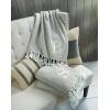 Mud Pie Woven Cotton Initial E Throw Blanket, Taupe, 70 inches x 50 inches(D)