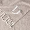 Mud Pie Woven Cotton Initial E Throw Blanket, Taupe, 70 inches x 50 inches(D)