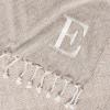 Mud Pie Woven Cotton Initial E Throw Blanket, Taupe, 70 inches x 50 inches(E)