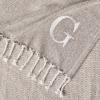 Mud Pie Woven Cotton Initial E Throw Blanket, Taupe, 70 inches x 50 inches(G)