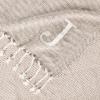 Mud Pie Woven Cotton Initial E Throw Blanket, Taupe, 70 inches x 50 inches(J)