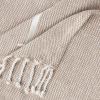 Mud Pie Woven Cotton Initial E Throw Blanket, Taupe, 70 inches x 50 inches(L)