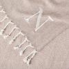 Mud Pie Woven Cotton Initial E Throw Blanket, Taupe, 70 inches x 50 inches(N)