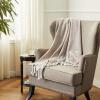Mud Pie Woven Cotton Initial E Throw Blanket, Taupe, 70 inches x 50 inches(N)