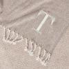 Mud Pie Woven Cotton Initial E Throw Blanket, Taupe, 70 inches x 50 inches(T)