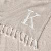 Mud Pie Woven Cotton Initial E Throw Blanket, Taupe, 70 inches x 50 inches(W)