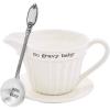 GRAVY BOAT SET(boat 4 1/2″ x 6 1/2″ | saucer 7″ dia | ladle 7″)