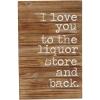 Mud Pie 4345120 Planked Wood Liquor Store & Back Wall Plaque