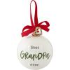 Mud Pie Ceramic Christmas Ball Ornament, Best Grandpa, 4.5″ x 4″