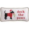 Mud Pie Christmas Deck The Paws Needlepoint Pillow