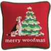 Mud Pie Christmas Merry Woofmas Needlepoint Pillow