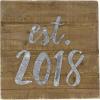 Mud Pie Established 2019 Linen Wall Décor Wedding Plaque, White(2018)