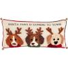 Mud Pie Hooked Holiday Dog Pillow, Christmas, 8″ x 18″(Santa)