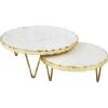 Mud Pie Marble and Gold Edge Riser Set, small 3″ x 8″ dia | large 4″ x 10″ dia