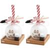 Mud Pie Pet Christmas Paw Print Ornament; 4 1/2″ Dia(4 1/2″ dia (Pack of 2))