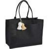 Mud Pie Women’s Jute Tote, Navy, 18.5″ x 14″(Black)