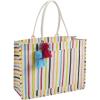 Mud Pie Women’s Jute Tote, Navy, 18.5″ x 14″(Multi Stripe)