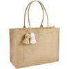 Mud Pie Women’s Jute Tote, Navy, 18.5″ x 14″(Tan)