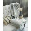 Mud Pie Woven Cotton Initial E Throw Blanket, Taupe, 70 inches x 50 inches(S)