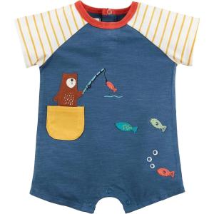 Mud Pie Baby Boys’ Mud Pie Boys Shortall(Fishing Bear)