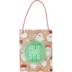 Mud Pie Feliz Xmas Light Up Ball PET Toy, Green